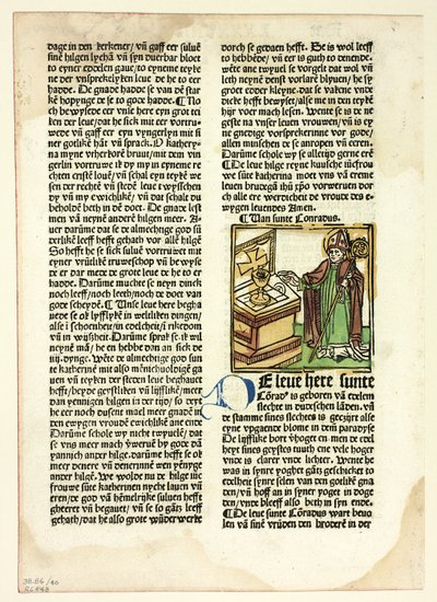 Heiliger Konrad aus Der Heiligen Leben, Winterteil, Tafel 40 aus Holzschnitten aus Büchern des 15. Jahrhunderts von Unknown artist