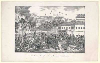 Szene an der Mariahilfer Linie nach Wien von Unknown artist