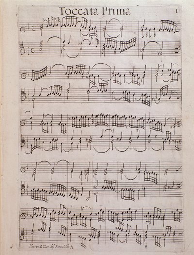 Notenseite des zweiten Buches der Toccaten von Girolamo Frescobaldi von Unknown artist