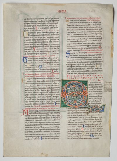 Einzelblatt aus einem Dekret von Gratian: Verzierte Initiale Q[uidam habens filium obtulit] von Unknown artist