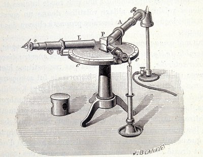 Spektroskop Bunsen und Kirchoff - in „Physique populaire“ von Emile Desbeaux, Flammarion von Unknown artist