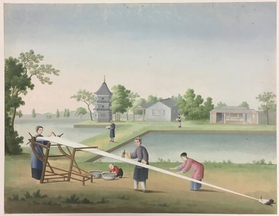 Stoff Spinnen, Teeblätter Zubereiten, Seide Vorbereiten von Unknown artist