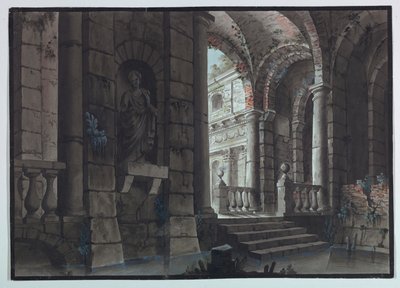 Bühnenbild, antike Ruinen, Innenansicht von Unknown artist