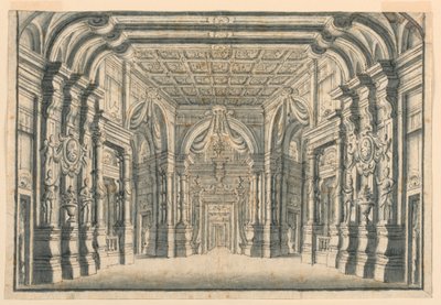 Bühnenbild: Inneres der Palasthallen von Unknown artist