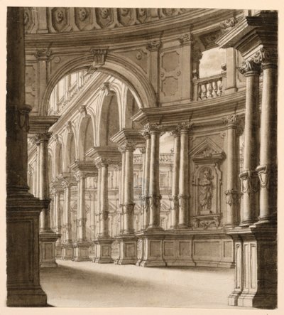 Bühnenbild, Innenraum eines Renaissance-Portikus von Unknown artist