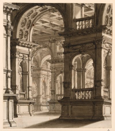 Bühnenbild, Innenraum einer Renaissance-Loggia von Unknown artist