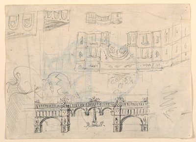 Bühnenbild: ein Stadtplatz von Unknown artist