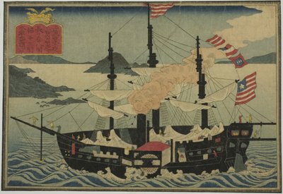 Dampfschiff, aus der Serie von acht Bildern ausländischer Schiffe von Unknown artist