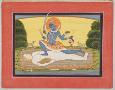 Tantrische Devi auf Shiva, aus einer Mandi-Devi-Serie von Unknown artist