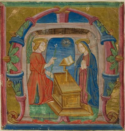 Die Verkündigung in einem historierten Initial "M" aus einem Antiphonar von Unknown artist