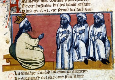 Der Kalif von Spanien. Manuskript aus dem 14. Jahrhundert. Bibl. Marciana, Venedig von Unknown artist