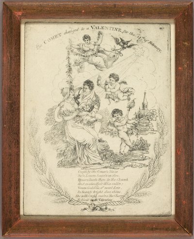 Der Komet verwandelt sich in eine Valentinskarte für den 14. Februar (Valentine) von Unknown artist