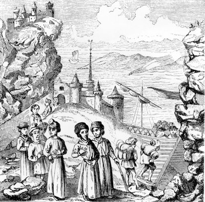 Die Vertreibung der Juden aus Spanien. Reproduktion einer Gravur aus dem frühen 17. Jahrhundert. von Unknown artist