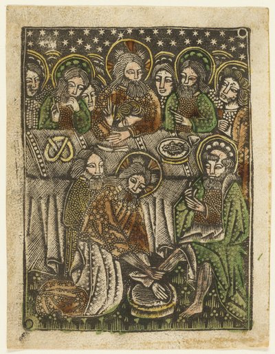 Das letzte Abendmahl und Christus wäscht die Füße der Apostel von Unknown artist