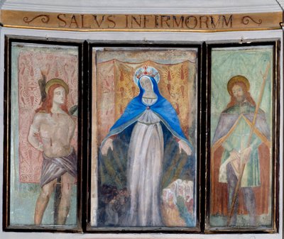 Die Madonna, St. Sebastian und St. Rochus von Unknown artist