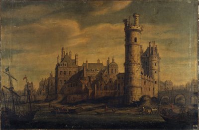 Der Turm und das Tor von Nesle, Hôtel de Nevers, um 1650 von Unknown artist