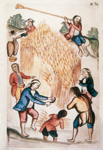 Die Ernte, aus dem Buch "Trujillo del Peru" oder "Códice Martínez Compañón" von Unknown artist