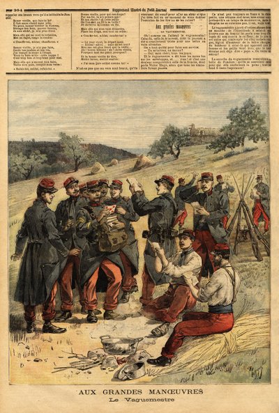 Der Waguemestre, der Militär, der für die Verteilung der Post an die Truppen zuständig ist. Gravur in „Le petit journal“ 23/09/1893. Sammlung Selva von Unknown artist