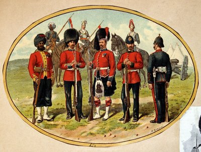 Typen der britischen Armee, ca. 1890 von Unknown artist
