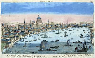 Blick auf London und die Themse, Südwesten - optische Ansicht von Unknown artist