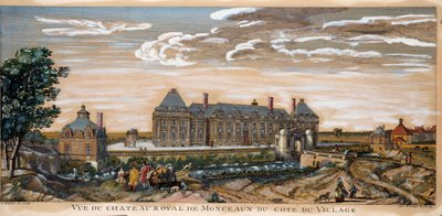 Ansicht des Château Royal de Monceaux. Gravur von 1740. Private Sammlung. von Unknown artist