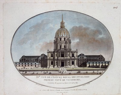 Ansicht des Hôtel Royal des Invalides - Gravur von Unknown artist