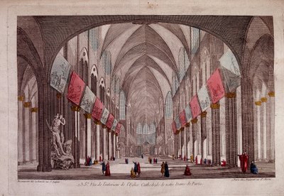 Ansicht des Inneren von Notre-Dame de Paris - optische Ansicht von Unknown artist
