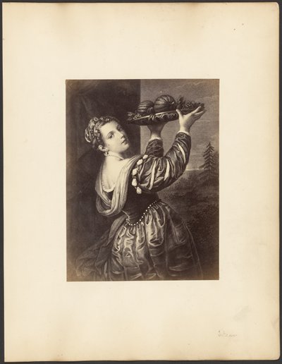 Arbeit nach Tizians "Mädchen mit einer Obstschale" von Unknown artist