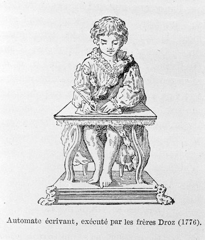 Schreibautomat, vorgeführt von den Droz-Brüdern 1776. von Unknown artist