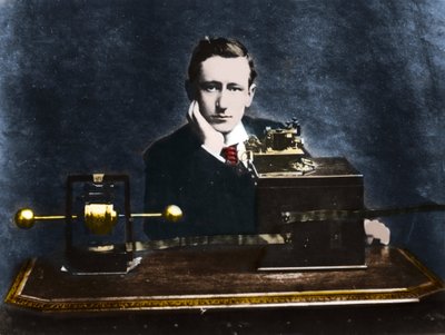 Guglielmo Marconi (1874-1937), italienischer Physiker und Erfinder in England im Jahr 1896. von Unknown photographer