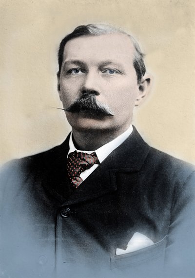 Porträt von Sir Arthur Conan Doyle, englischer Schriftsteller, Schöpfer der Figur „Sherlock Holmes“ von Unknown photographer