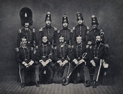 Porträt der Offiziere der belgischen Nationalgarde von Unknown photographer