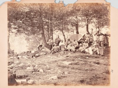 Telegrafen und Signalgeber bei Kaim Gulli, Black Mountain Expedition, 1888 von Unknown