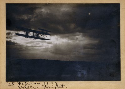 Wilbur Wright im Flug, mit Autogramm 