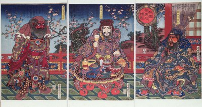 Das Treuegelöbnis im Pfirsichgarten von Utagawa Kunisada