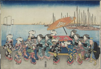 Hochzeitsprozession, Mitte 19. Jahrhundert von Utagawa Hiroshige