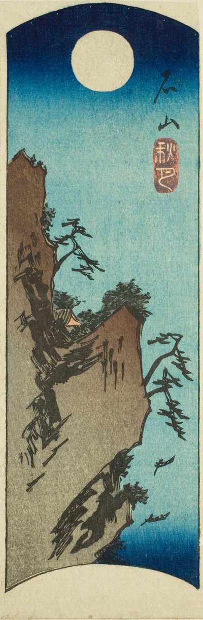 Herbstmond in Ishiyama, aus der Serie "Acht Ansichten von Omi" von Utagawa Hiroshige