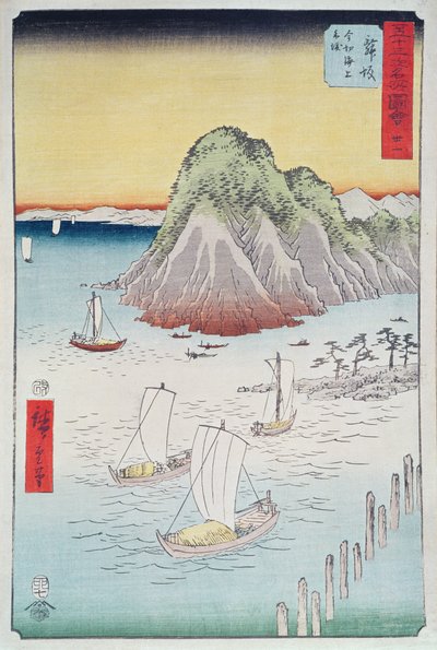 Boote an einem Ufer von Utagawa Hiroshige
