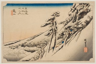 Klares Wetter nach Schnee in Kameyama, aus der Serie „Die dreiundfünfzig Stationen des Tōkaidō“ von Utagawa Hiroshige