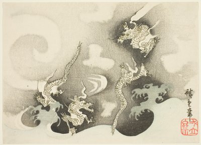 Drachen unter Wolken von Utagawa Hiroshige