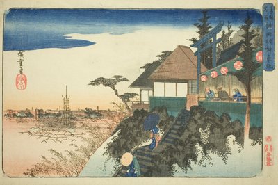 Östlicher Aufstieg zum Kanda Myojin Schrein (Kanda Myojin higashizaka), aus der Serie "Berühmte Orte in der östlichen Hauptstadt (Toto meisho)" von Utagawa Hiroshige