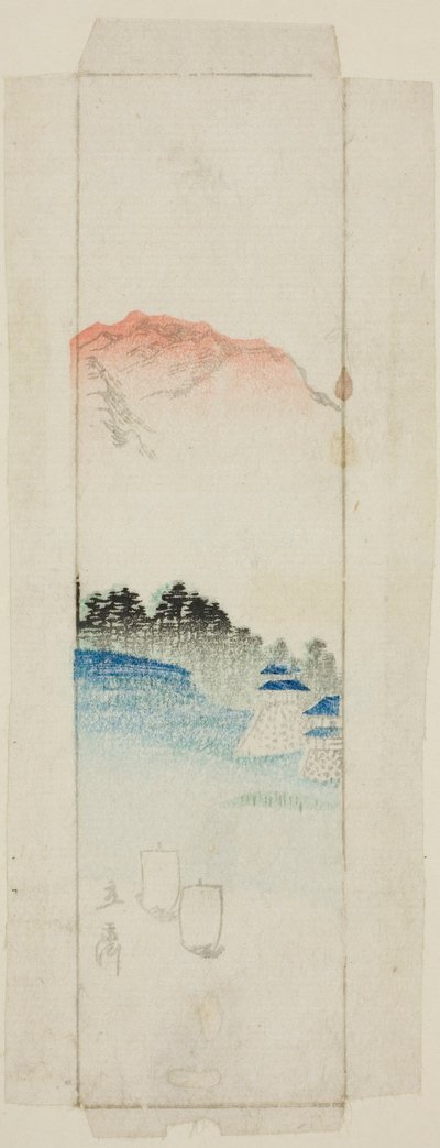 Umschlag mit Landschaft von Utagawa Hiroshige
