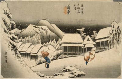 Abendschnee in Kanbara von Utagawa Hiroshige