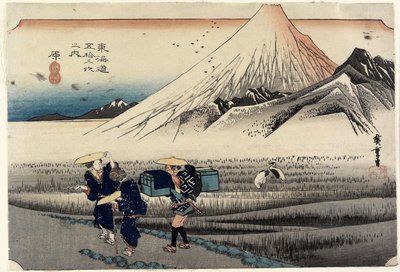 Fuji am Morgen, Hara, ca. 1833 von Utagawa Hiroshige