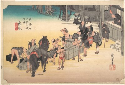 Fujieda; Hito Uma Keitatsu von Utagawa Hiroshige