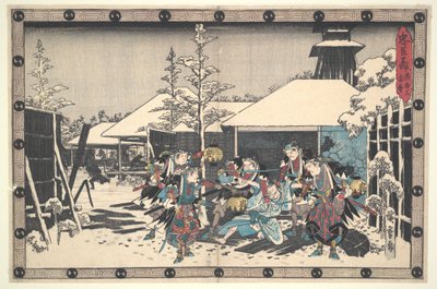 Ziel erreicht: Nachtangriff III in Akt XI aus der Serie Die loyale Liga der siebenundvierzig Rōnin von Utagawa Hiroshige