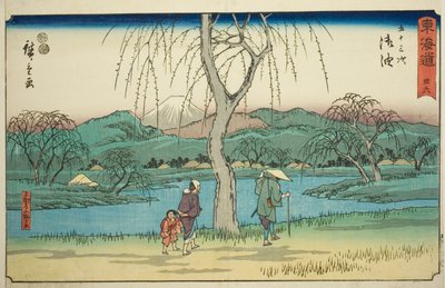 Goyu: Motono-Ebene entlang der alten Straße (Kokaido Motonogahara)—Nr. 36, aus der Serie "Dreiundfünfzig Stationen des Tokaido (Tokaido gojusan tsugi)," auch bekannt als Reisho Tokaido von Utagawa Hiroshige