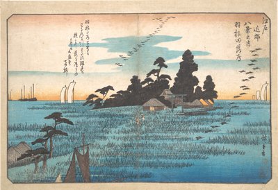 Herabfliegende Wildgänse bei Haneda von Utagawa Hiroshige