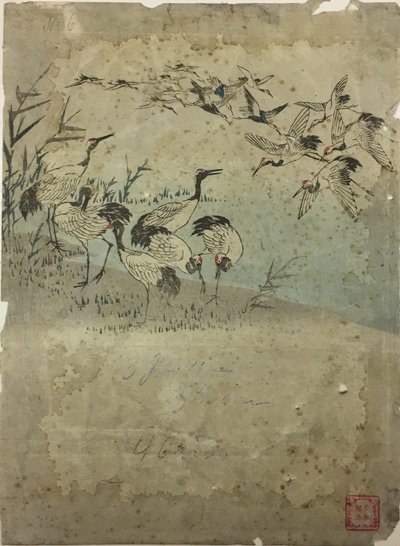 Reiher im Gras von Utagawa Hiroshige