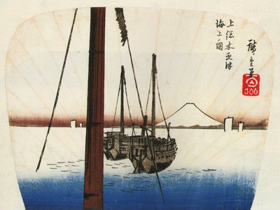 Berg Fuji über dem Wasser von Utagawa Hiroshige